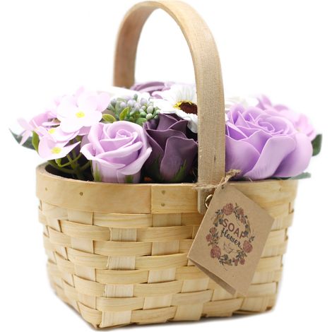 Grand bouquet de lilas dans un panier en osier- Vendu par 1 (1/3)