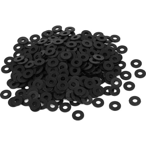 400pcs Rondelle Isolante Plate Nylon Noir M4 x 10mm x 1mm (1/2)