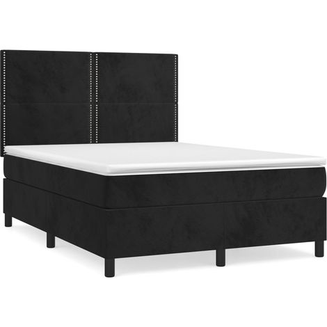 Maison Exclusive - Boxspringbett mit Matratze Schwarz 140x200 cm