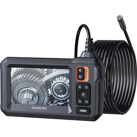 cámara endoscópica, pantalla IPS de 4,3 pulgadas, cable semirrígido de 5 m, resistente al agua IP67, 8 LED, inspección de tuberías (1/5)