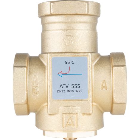 Valvola di temperatura ATV 555, DN32, Rp1 1/4 pollici, kvs 9, 55°C (1/5)