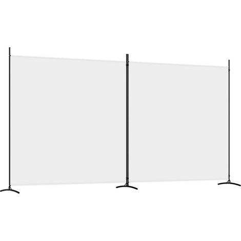 Biombo divisor de 2 paneles de tela blanco 348x180 cm vidaXL