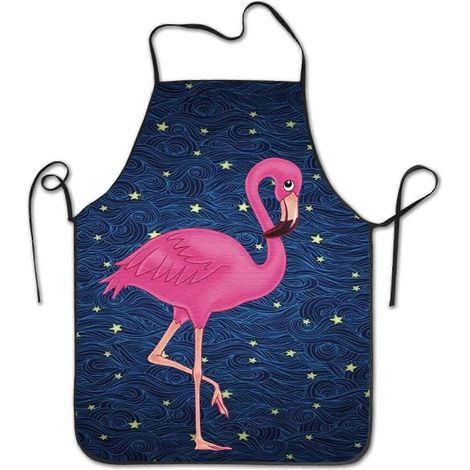Tablier de cuisine ajustable YISHOW, bretelles extra longues, tablier professionnel à bavette homme/femme, couleur rose flamant (1/4)