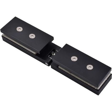 Charnière de porte de douche pivotante en acier inoxydable 304 pour porte battante de 6 à 12 mm Noir mat 180 degrés (trous de vis visibles) (1/5)