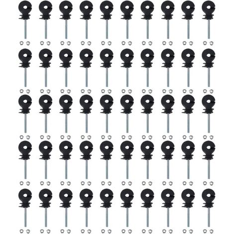 Lot De 50 Isolateurs De Clôture Électrique, Isolateur De Clôture Électrique À Visser Pour Élevage D'animaux, Accessoires De Système De Grille Tube Tétragone Tube Rond Tube De Fer D'angle (1/5)
