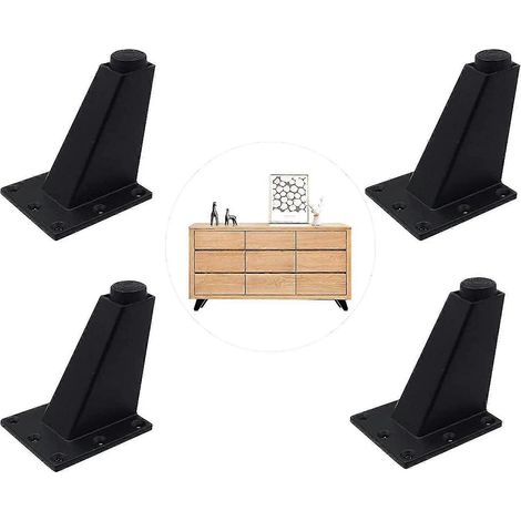 Ensemble de quatre pieds de meubles réglables, adaptés aux cuisines, plans de travail, bars, tables TV, bureaux, etc., en alliage d'aluminium. (1/5)