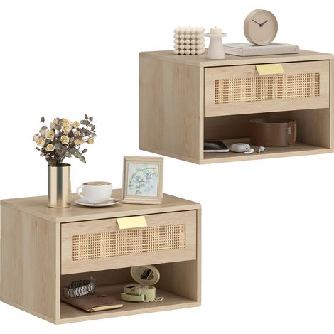 Table de nuit, Design gain de place, Esthétique moderne, Kaki, 40X30X25 cm (1/5)