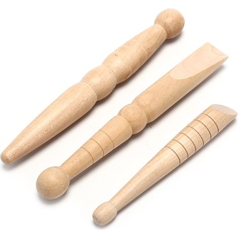 Bâton De Massage En Bois - Pour Pieds Corps Mains Tête Et Visage - Soulagement Musculaire - Lot De 3 (1/5)