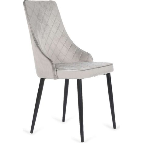 Pack de 4 sillas Imperial velvet color gris, 94 cm (alto) 48 cm (ancho) 57 cm (fondo) (1/2)