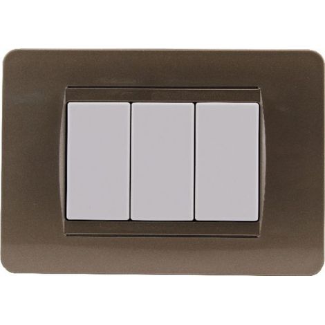 Placca Classic 3M 4M 6M Compatibile Bticino Matix Bronzo,3 POSTI