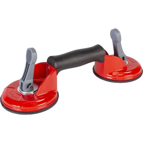 Rubi – Ventouse double pour surfaces rugueuses – Adhérence maximale grâce à la lèvre concentrique en caoutchouc – Châssis aluminium haute résistance – Poignée ergonomique