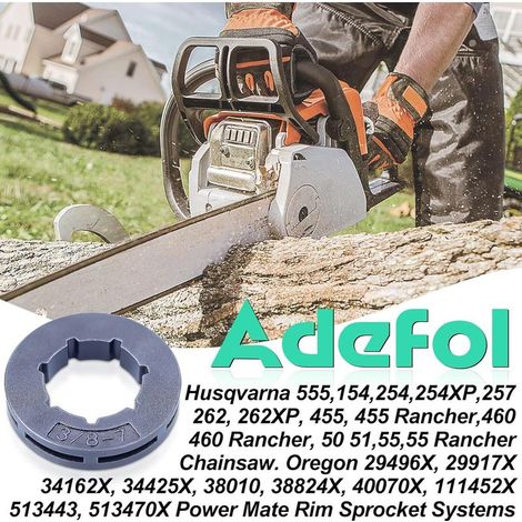 3/8"-Kettenrad für Husqvarna 555, 154, 254, 257, 262, XP 455, 460, Rancher 50, 51, 55, Oregon Kettensäge 18270 (1/4)