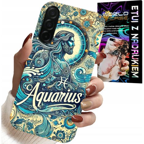 Custodia per Samsung Galaxy A26 5G - segno zodiacale, Acquario, retro con astronomia (1/5)