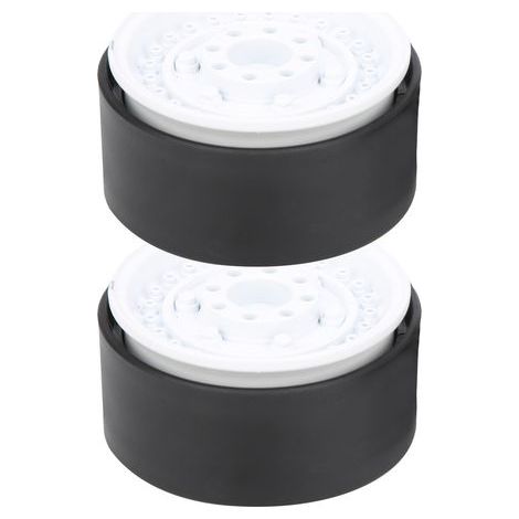 2 pièces jantes en métal 1,9 pouces G06 avec moyeux pour pneus de crawler RC, pièces de remorque tout-terrain, blanc (1/5)
