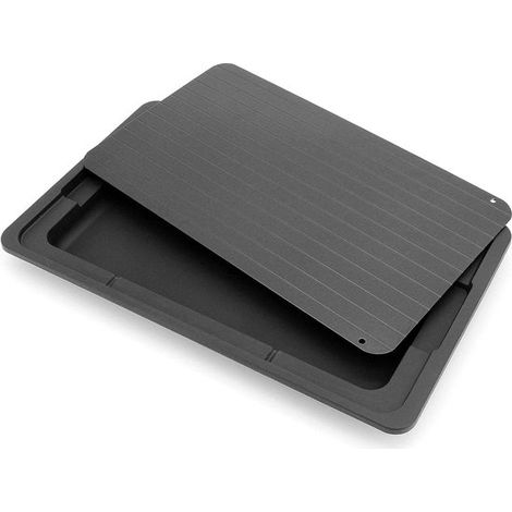 Vassoio di scongelamento rapido, piastra di scongelamento in alluminio per alimenti surgelati, carne, pollo (295 x 205 x 2 mm) (1/4)