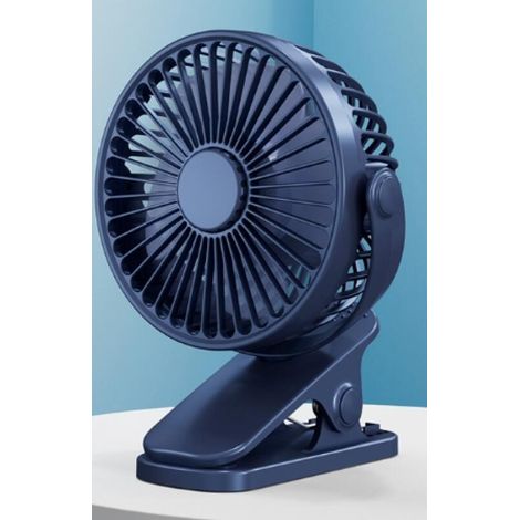 Ventilador recargable con pinza resistente, funcionamiento silencioso (menos de 36 dB(A)) y rotación de 360°. (Azul, 110 x 64 x 158 mm) (1/5)