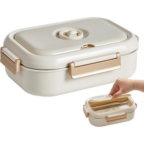 Boîte À Déjeuner Isotherme Portable Étanche Isotherme Passe Au Micro-Ondes Boîte Repas Compartimentée Acier Inoxydable Réutilisable Écologique Adultes Fruits Légumes École Camping Travail (1/5)