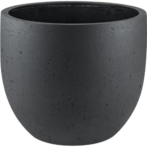 Pot de fleurs rond design mat anthracite pour intérieur et balcon Ø55 x H46 cm - PANGIVO (1/2)