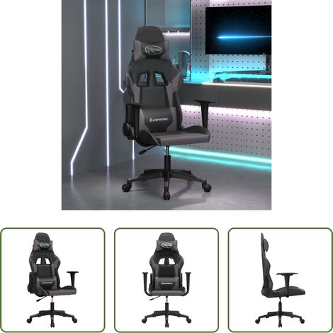 Chaise de jeu confort - Chaise de jeu Noir et gris Similicuir (1/5)