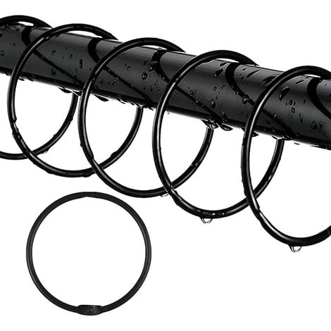 Rideaux de douche anneaux 24 pièces en acier inoxydable pour (1/5)