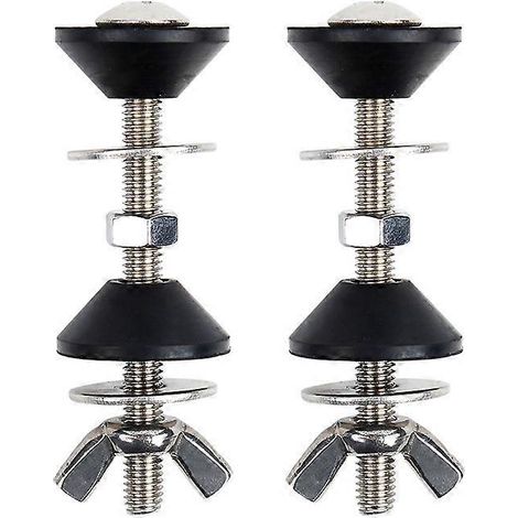 Kit de boulons pour abattant de toilette, boulons en acier inoxydable 1/4 po x 3 po pour réservoir de toilette, robustes et universels, avec rondelles en caoutchouc et en acier inoxydable - M6 (1/5)