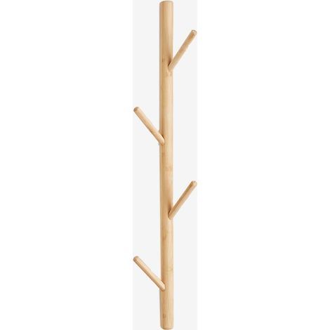 Sklum – Porte-manteau mural en bambou – Dimensions 75cm x 14cm x 8,6cm – Charge maximale 0,36kg – Finition vernie à base d'eau