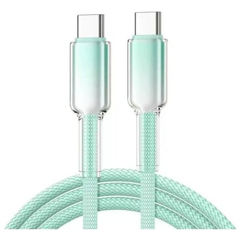 pair Câble Double Type-C 100W Charge Rapide Dégradé Givré Compatible iPhone 16, Huawei et Android (1/4)