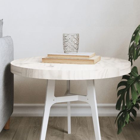 Plateau De Table, Dessus de Table, Table à manger rond blanc Ø50x3 cm bois de pin massif PJQW37809 DESIGN IN (1/5)