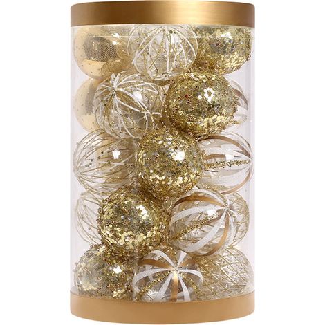 Boule De Noel - 60 mm - Acrylique Et Plastique - Pour Arbre De Noel Et Decoration De Fête - Lot De 25