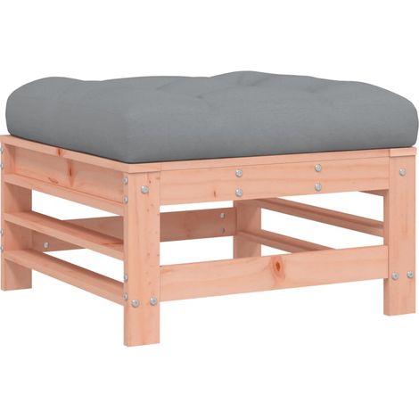 Repose-pied de jardin avec coussin bois massif douglas