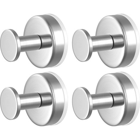 Ganchos con ventosa para paredes de ducha, aptos para baños, cocinas y puertas de cristal (plateados - juego de 4) (1/5)