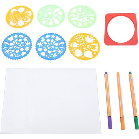 Lot de 3 gabarits de cercle en spirale, universel, portable, pour apprentissage et peinture (1/5)
