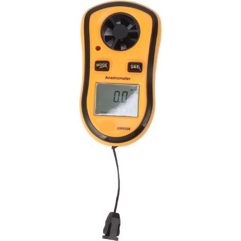 Anémomètre numérique portable, anémomètre de poche, mini anémomètre portable avec écran LCD numérique pour la vitesse du vent, la température et la puissance. (1/5)