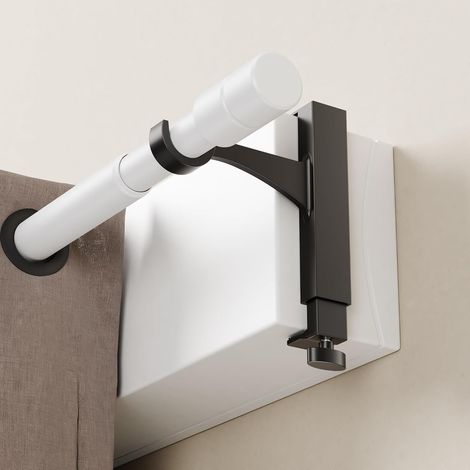 Ensemble de Supports de Tringles à Rideaux réglables pour Les coffres de Volets roulants, Aucun perçage n'est nécessaire, Facile à Installer, Hauteur de 14.5 à 24 cm, pour tringles de Ø19, 25, 28mm (1/5)