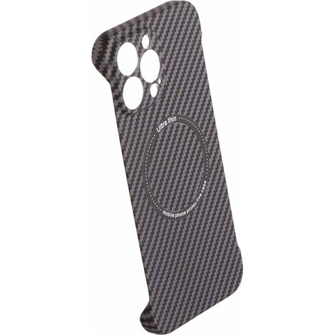 Étui de téléphone sans cadre, ultra-léger, portable et à chargement magnétique sans fil, pour iPhone 13 Pro Max (iOS). Protection optimale grâce à sa coque noire sans bordures. (1/5)
