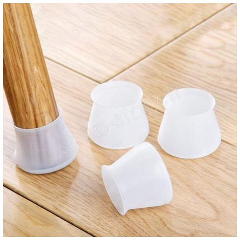 Lot de 4 embouts protecteurs en silicone pour pieds de chaises – Antidérapants – Diamètre 3 à 4.5 cm – Protection des sols – Shop-Story