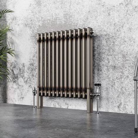 Traditional Cast Iron Style Radiator Raw Metal Central Heating 2 Column 600x605mm