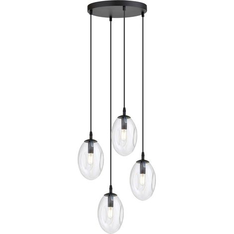 Lampada a Sospensione Astral, Acciaio verniciato a polvere, Vetro, Nero, 40x100x40 cm (1/5)
