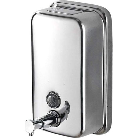 An der Wand montierter Handseifenspender, kommerzieller Seifenspender, Edelstahl-Seifenspender für Badezimmer, Küche, Markt, Hotel, Restaurant (500 ml) (1/5)
