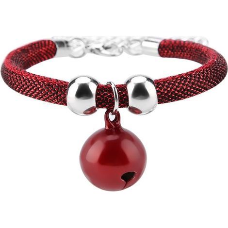 Red Cat Collar - Adjustable - With Bell (1/5)