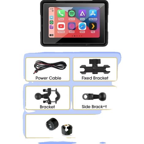 Touchscreen per moto, impermeabile IP67, DVR 1080P, PNDTMPS da 5 pollici (1/2)
