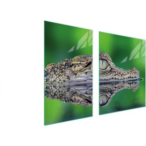 Assiette en verre et planche à découper 100x52 crocodile (1/5)