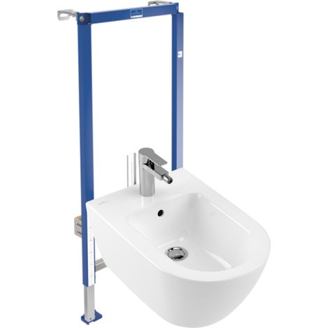 Pack bidet suspendu VILLEROY & BOCH Subway 2.0 + Bâti-support sol et mur Vi-connect