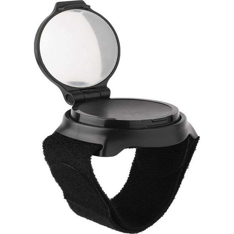 Rétroviseur de vélo - Accessoire de vélo - Sangle de poignet réglable - Noir - 6,7x6,5cm - Plastique et coton (1/4)