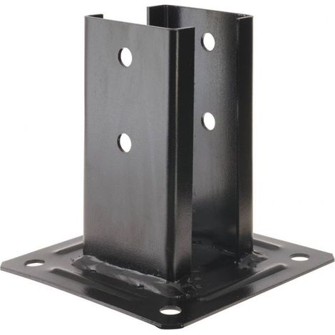 Simpson Strong Tie – Pied de poteau carré noir pour clôture – Acier DD11 – Platine renforcée 150x150mm – Kit de fixation inclus – Hauteur 152,5mm (1/8)