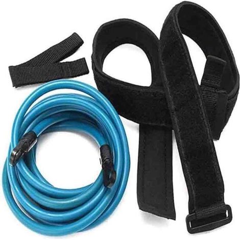 Ceinture de Natation Cordes. Bandes de résistance à la Natation Corde d'entraînement à l'élastique de Natation. (Bleu) (1/4)
