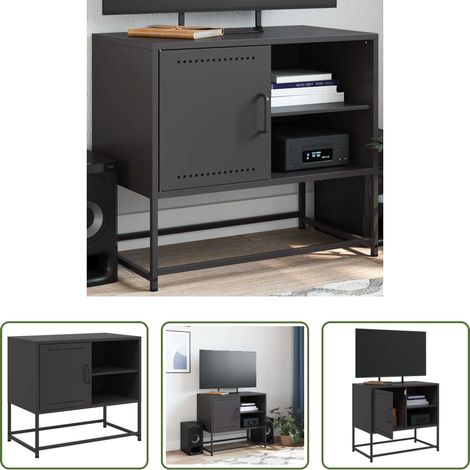 Stahl - TV-Schrank Schwarz 68x39x60,5 cm Stahl (1/5)