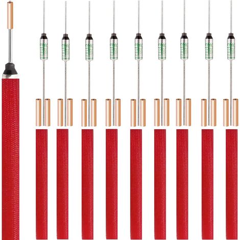 10 pcs SF240E 240 degrés Celsius Coupures thermiques en métal Fusible thermique 10 A 250 V avec borne à sertir GT-1 Gaine en fibre de verre en silicone pour appareils électroménagers (1/5)