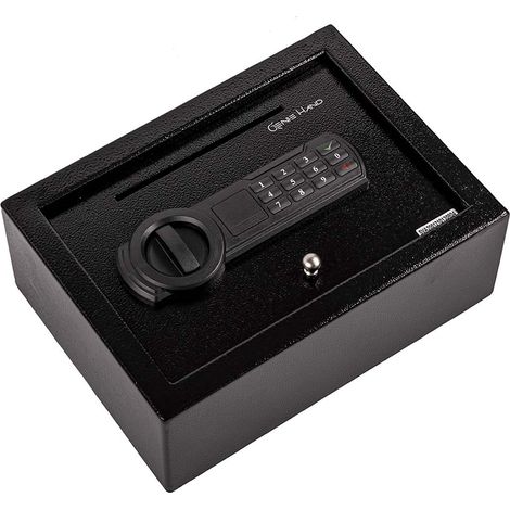 Genie Hand  Cassaforte Elettronica da Cassetto di Deposito da Armadio Piccola Cassetta di Sicurezza con Codice a Combinazione e Chiave a Serratura B-Class e Sistema Anti Bounce Casseforti per Soldi
