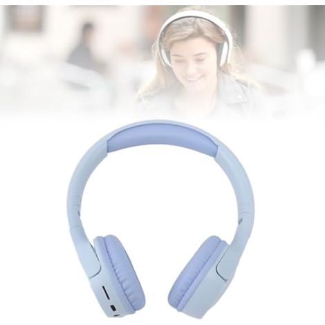 Casque Bluetooth, Casque Stéréo sans Perte de Basses Profondes, Suppression du Bruit Casque de Jeu Pliable avec Port 3,5 Mm pour Ordinateur Portable (Bleu) (1/3)